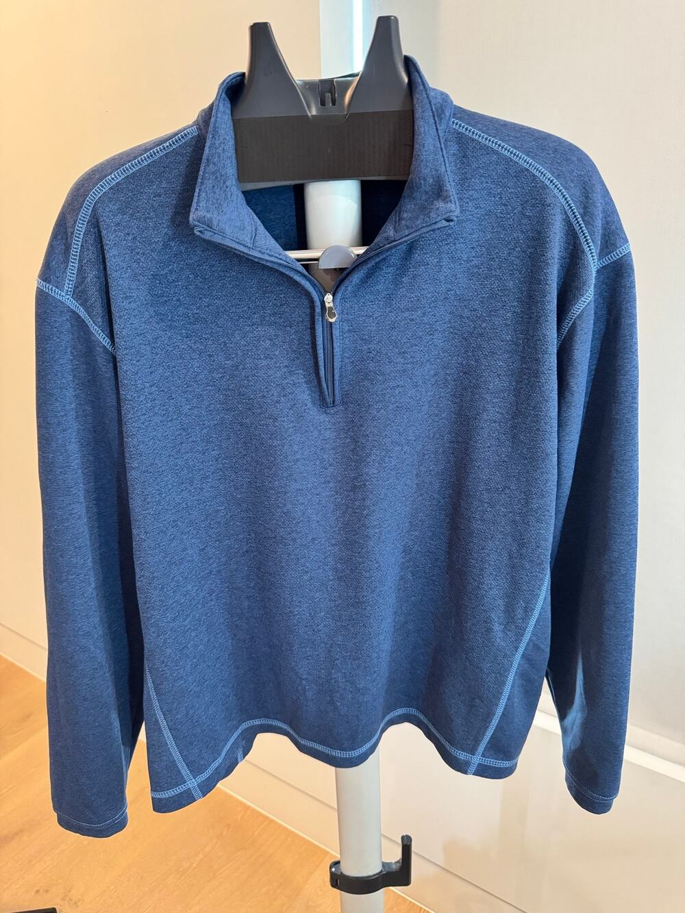 Pebble Beach Performance Blue Quarter-Zip Pullover Size L